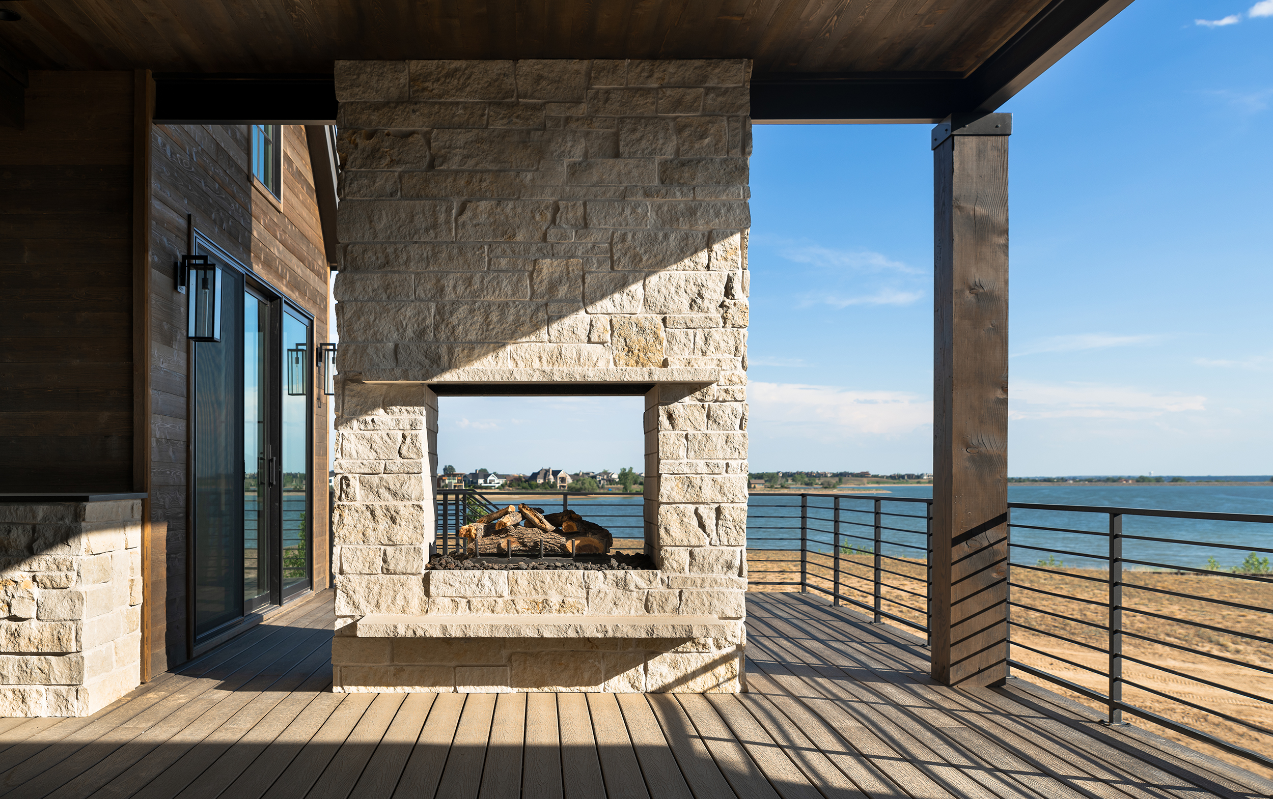 Hill Country exterior fireplace